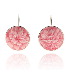 Pink Painted Cherry Blossom Earrings-Earrings-Huiyu Chiu-Pistachios