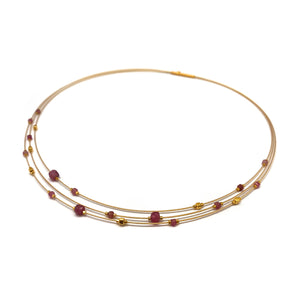 Pink Petite Collar Necklace-Necklaces-Bernd Wolf-Pistachios