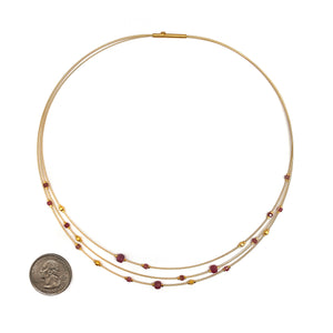Pink Petite Collar Necklace-Necklaces-Bernd Wolf-Pistachios