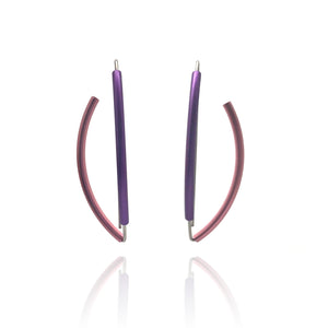 Pink & Purple 3D Bow Earrings - Round Tubing-Earrings-Ursula Muller-Pistachios