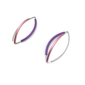 Pink & Purple 3D Bow Earrings - Round Tubing-Earrings-Ursula Muller-Pistachios