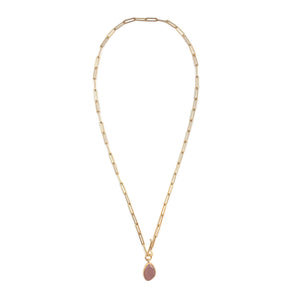 Pink Sapphire & Gold Vermeil Necklace-Necklaces-Emily Rogstad-Pistachios