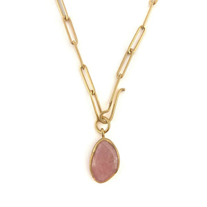 Pink Sapphire & Gold Vermeil Necklace-Necklaces-Emily Rogstad-Pistachios