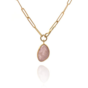 Pink Sapphire & Gold Vermeil Necklace-Necklaces-Emily Rogstad-Pistachios