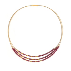 Pink Tourmaline Collar Necklace-Necklaces-Bernd Wolf-Pistachios