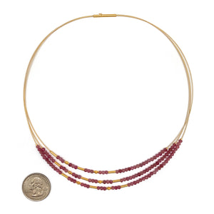 Pink Tourmaline Collar Necklace-Necklaces-Bernd Wolf-Pistachios