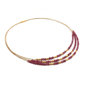 Pink Tourmaline Collar Necklace-Necklaces-Bernd Wolf-Pistachios
