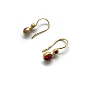 Pink Tourmaline Dot Earrings-Earrings-Karin Jacobson-Pistachios