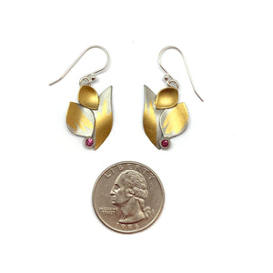 Pink Tourmaline Petal Earrings-Earrings-Judith Neugebauer-Pistachios