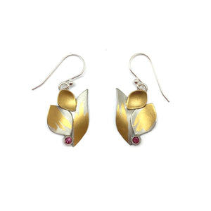 Pink Tourmaline Petal Earrings-Earrings-Judith Neugebauer-Pistachios