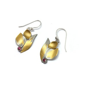Pink Tourmaline Petal Earrings-Earrings-Judith Neugebauer-Pistachios