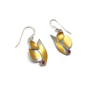 Pink Tourmaline Petal Earrings-Earrings-Judith Neugebauer-Pistachios