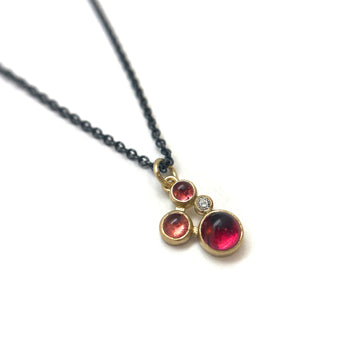 Pink Tourmaline and Diamond Necklace