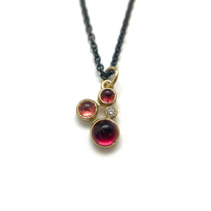 Pink Tourmaline and Diamond Necklace-Necklaces-Karin Jacobson-Pistachios