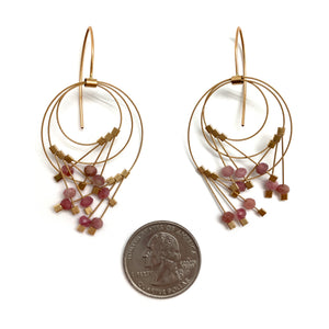 Pink Tourmaline and Nylon Earrings-Earrings-Meghan Riley-Pistachios