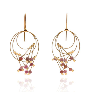 Pink Tourmaline and Nylon Earrings-Earrings-Meghan Riley-Pistachios