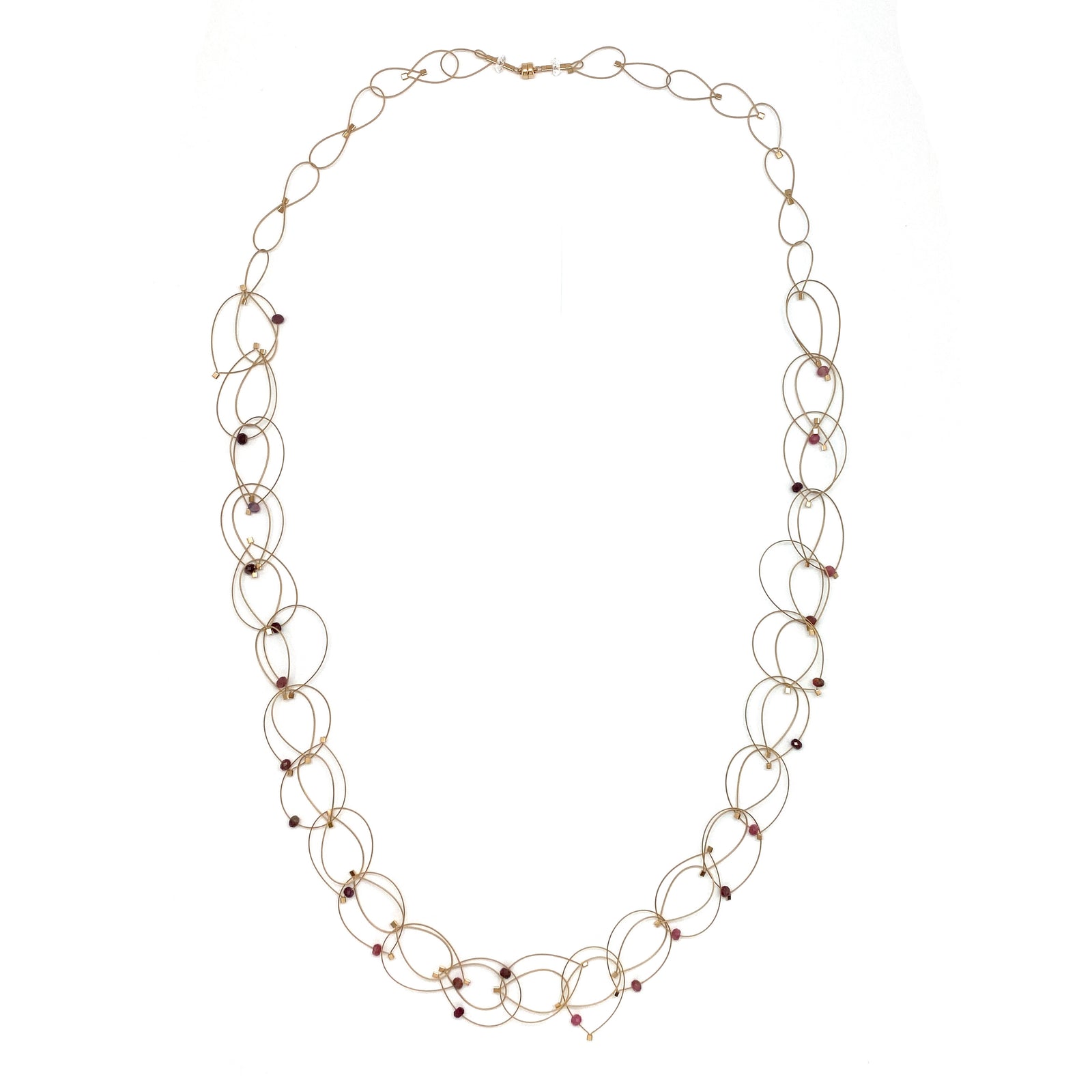 Pink Tourmaline and Nylon Necklace-Necklaces-Meghan Riley-Pistachios