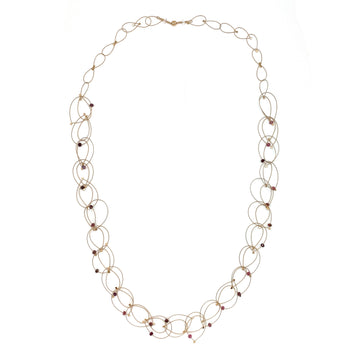 Pink Tourmaline and Nylon Necklace