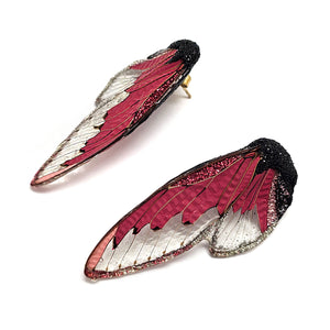 Pink Wing Earrings-Earrings-Märta Mattsson-Pistachios