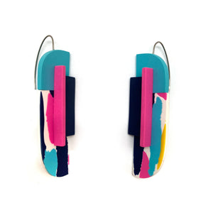 Pink and Blue Clay Earrings-Earrings-Nina Zabal-Pistachios