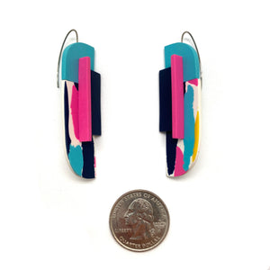 Pink and Blue Clay Earrings-Earrings-Nina Zabal-Pistachios