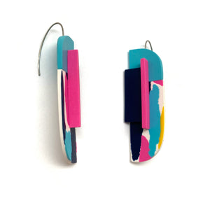 Pink and Blue Clay Earrings-Earrings-Nina Zabal-Pistachios