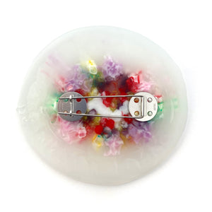 Pink and Red Large Oval Brooch-Pins-Asami Watanabe-Pistachios