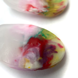 Pink and Red Oval Drop Earrings-Earrings-Asami Watanabe-Pistachios