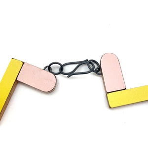 Pink and Yellow Geometric Necklace-Necklaces-Karen Vanmol-Pistachios