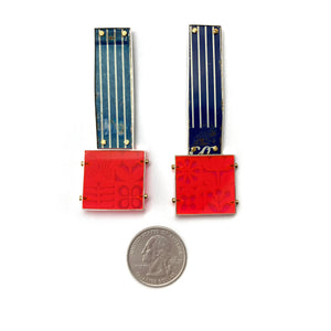 Pinstriped Bell Bottoms of My Dreams Earrings-Earrings-Carin Jones-Pistachios