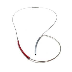 Playful Anodized Aluminum Swoop Collar-Necklaces-Ursula Muller-Pistachios