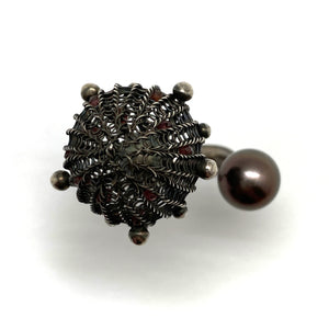 Pointed Crochet Pearl Ring-Rings-Sowon Joo-Pistachios