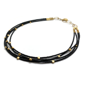 Polka Dot Hematite Necklace-Necklaces-Iza Design-Pistachios