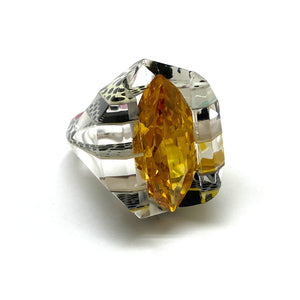 Pop Art Citrine Sculpted Cocktail Ring-Rings-Jennifer Merchant-Pistachios
