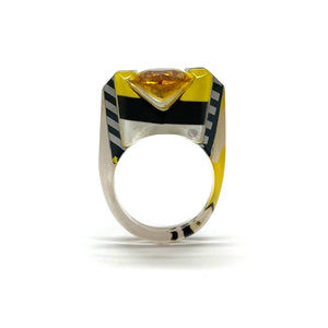 Pop Art Citrine Sculpted Cocktail Ring-Rings-Jennifer Merchant-Pistachios