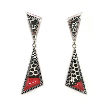 Pop Art Double Triangle Drop Earrings