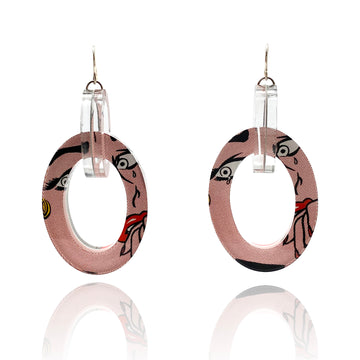 Pop Art Oval Link Hoops