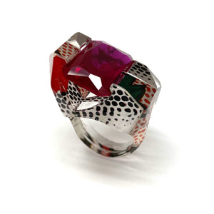 Pop Art Ruby Sculpted Cocktail Ring-Rings-Jennifer Merchant-Pistachios