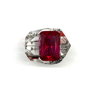 Pop Art Ruby Sculpted Cocktail Ring-Rings-Jennifer Merchant-Pistachios