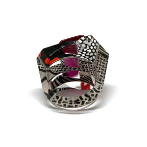 Pop Art Ruby Sculpted Cocktail Ring-Rings-Jennifer Merchant-Pistachios