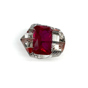 Pop Art Ruby Sculpted Cocktail Ring-Rings-Jennifer Merchant-Pistachios