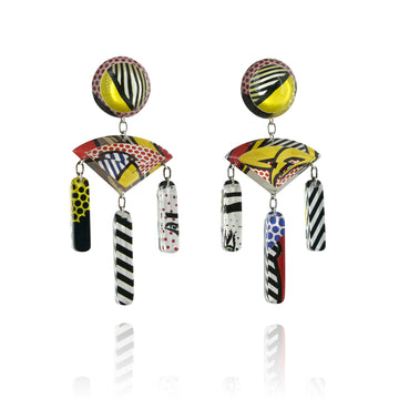 Pop Art Sculpted Chandelier Earrings