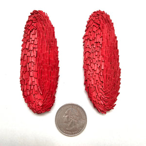 Poppy Oval Statement Earrings-Earrings-Ute Kolar-Pistachios