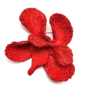 Poppy Wooden Statement Brooch-Pins-Ute Kolar-Pistachios