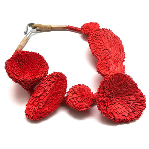 Poppy Wooden Statement Necklace-Necklaces-Ute Kolar-Pistachios