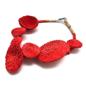Poppy Wooden Statement Necklace-Necklaces-Ute Kolar-Pistachios