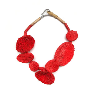 Poppy Wooden Statement Necklace-Necklaces-Ute Kolar-Pistachios