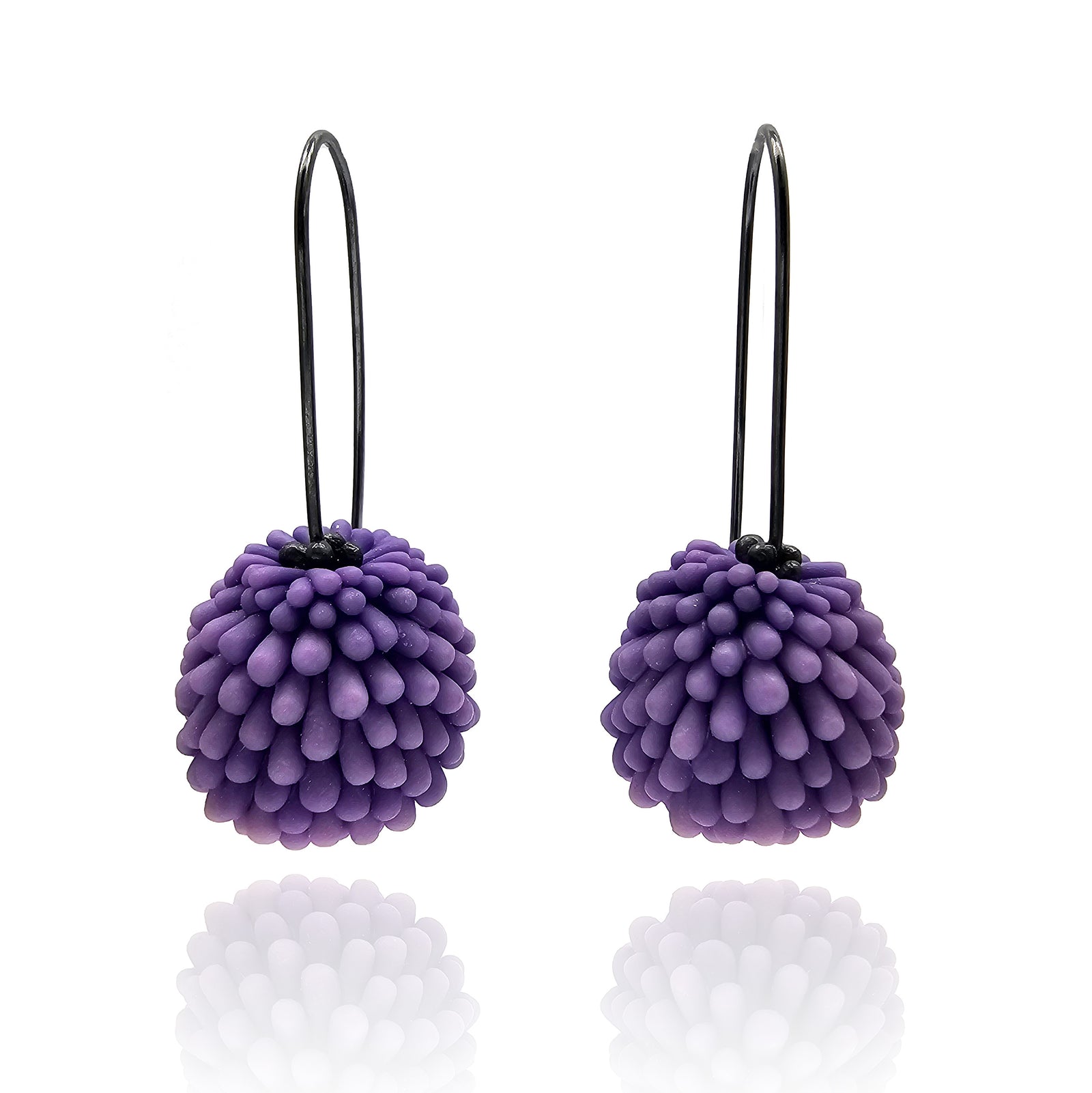 Purple Berry Earrings-Earrings-Hee Ang Kim-Pistachios
