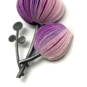 Purple Double Flower Brooch-Pins-Naoko Yoshizawa-Pistachios