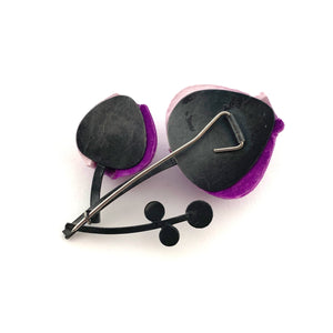 Purple Double Flower Brooch-Pins-Naoko Yoshizawa-Pistachios